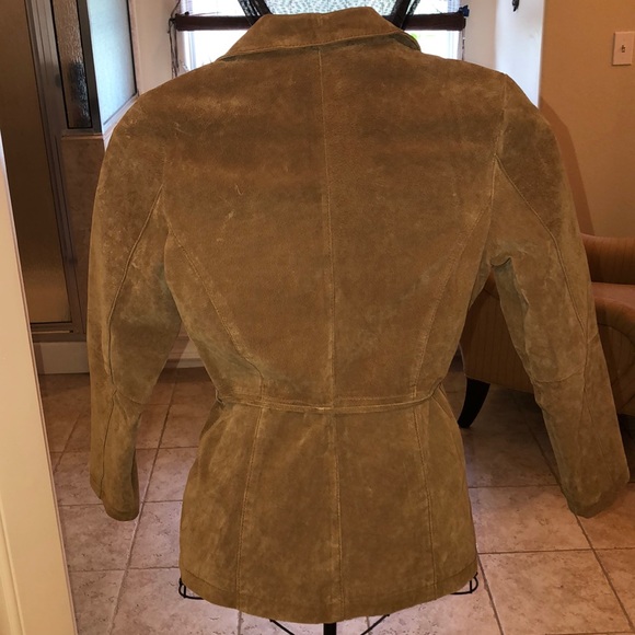 Camel suede leather jacket/blazer - Picture 2 of 4